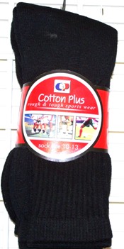 Black Crew Socks-Cotton Plus (Черный экипажа носки хлопок-Плюс)