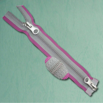 Two-Way Open-End Reflective Nylon Zipper (Two-Way Open-End Reflective Nylon Zipper)
