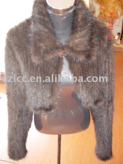 Mink knitted short jacket (Le vison tricoté veste courte)