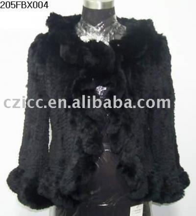 rabbit fur knitted jacket (veste en fourrure de lapin tricoté)