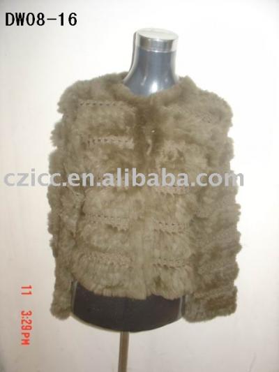 rabbit fur knitted jacket (veste en fourrure de lapin tricoté)