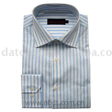 men`s cotton blue stripe shirt (мужские синие хлопчатобумажные рубашки полоса)