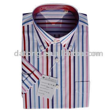 men`s stripe short sleeve shirt (Men `s Stripe Kurzarm-Shirt)