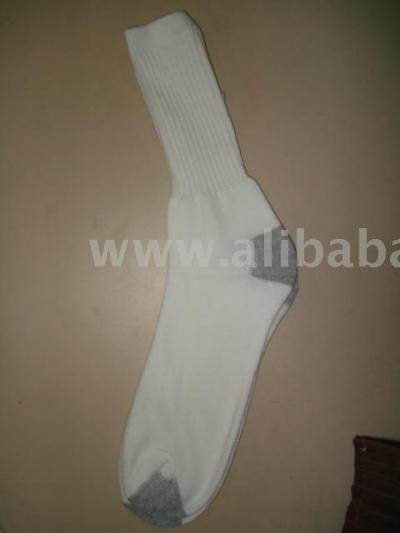 Cotton Crew Socks With Grey Heel And Toe (Mi-chaussettes en coton avec le gris du talon et des orteils)