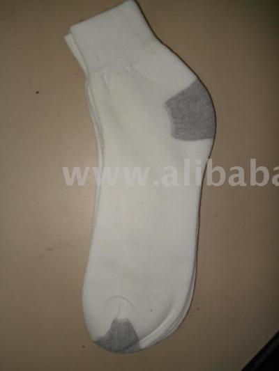 Ankle White %26 Greey Heel %26 Toe Cotton Socks (Cheville White Greey% 26% 26 Heel Toe Cotton Socks)