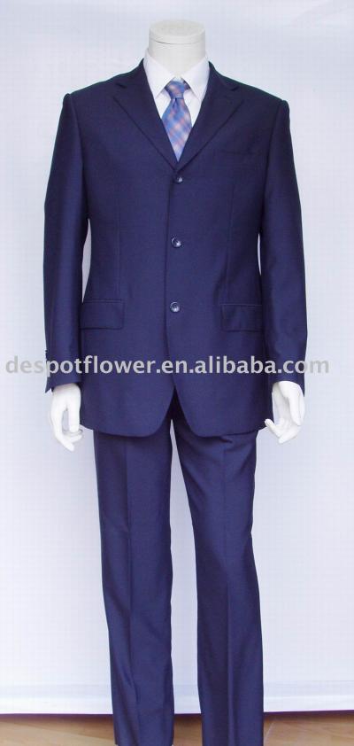 Men`s navy woolen suit,3-button,single breasted (Men`s navy woolen suit,3-button,single breasted)
