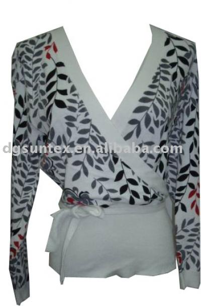ladies` 100% cotton knitted sweaters w/ printing (Mesdames `100% coton tricoté des chandails w / impression)