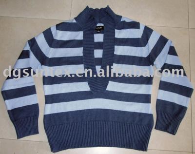 ladies` knitted sweater/ w stripe (Mesdames `pulls tricotés / Stripe w)