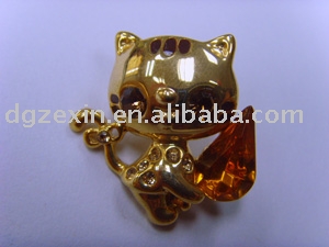 Stannum alloy CZ diamond badge (Stannum alloy CZ diamond badge)