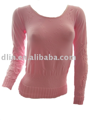 Ladies` Seamless Round neck Long Sleeve Sweater (Ladies` Seamless Round neck Long Sleeve Sweater)