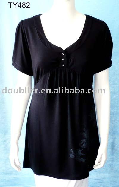 Ladies` short sleeves blouse (Ladies `chemisier manches courtes)