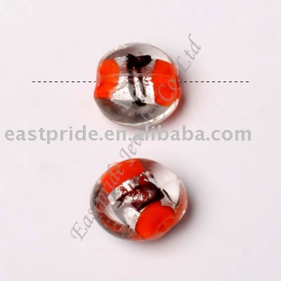 coin shaped lampwork beads(LWBD010) (Монета бусины в форме Lampwork (LWBD010))