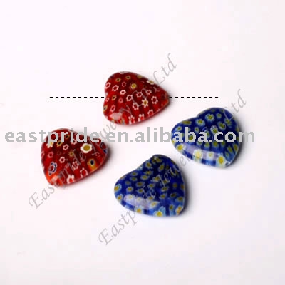 heart shaped millefiori beads(MFBD027) (herzförmige Millefiori-Perlen (MFBD027))
