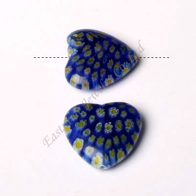 Heart Shaped Millefiori Beads(MFBD027-01) (Heart Shaped Millefiori-Perlen (MFBD027-01))