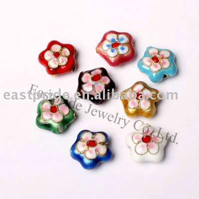 flower shaped cloisonne beads( CB002) (fleur en forme de perles en cloisonné (CB002))