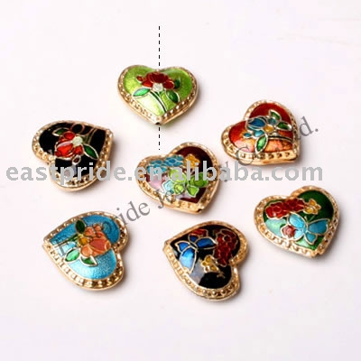 heart shaped cloisonne beads(CB018) (Heart Shaped перегородчатой бисера (CB018))