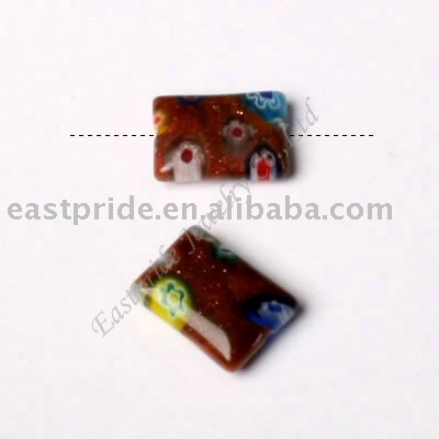 Square Shaped Millefiori Beads(MFBD013) (Quadratische Millefiori-Perlen (MFBD013))