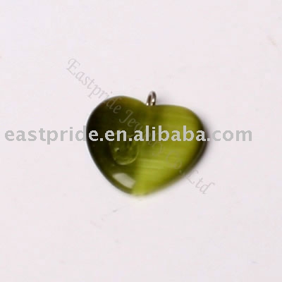 Heart cat eye charms(CEBD106-15) (Сердце кошачий глаз прелести (CEBD106 5))