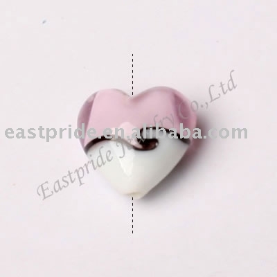 heart shaped lampwork beads(LWBD009-03) (herzförmige Glasperlen (LWBD009-03))