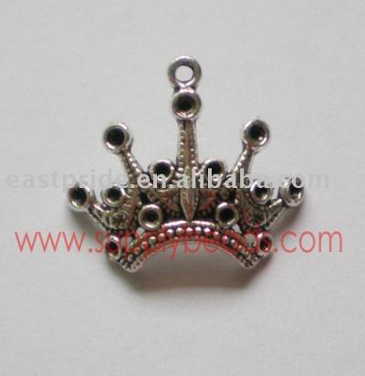 Crown shaped metal charms (Crown geprägt CHARM)