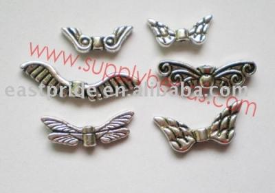 Wing shape metal charms