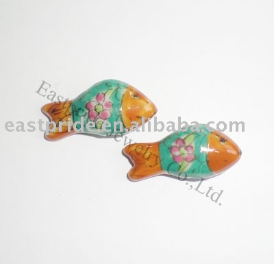 Fish porcelain beads (CMBD097-02) (Perles de porcelaine Fish (CMBD097-02))