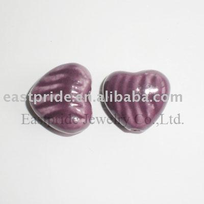 Heart ceramic beads (CMBD067-08) (Сердце керамических бус (CMBD067-08))