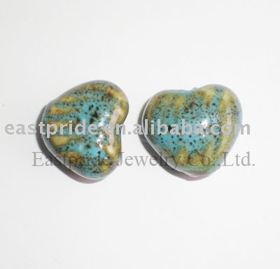 Heart ceramic beads (CMBD067-07) (Сердце керамических бус (CMBD067-07))