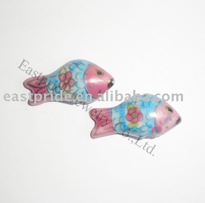 Fish porcelain beads (CMBD097-01) (Perles de porcelaine Fish (CMBD097-01))