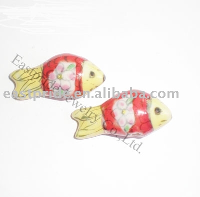 Fish porcelain beads (CMBD097-03) (Perles de porcelaine Fish (CMBD097-03))