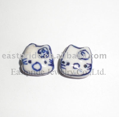 Cat porcelain beads (CMBD099)