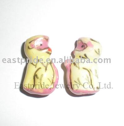 Ceramic monkey beads(CMBD123) (Keramische Perlen Affen (CMBD123))