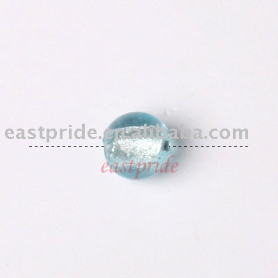 Silver foil-lined lampwork beads(LWBD034-01) (Feuille d`argent bordée de perles au chalumeau (LWBD034-01))