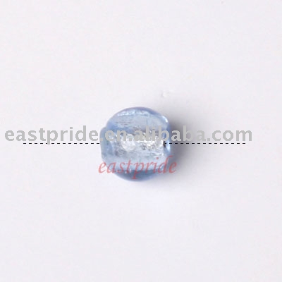 Silver foil-lined lampwork beads(LWBD034-03) (Feuille d`argent bordée de perles au chalumeau (LWBD034-03))