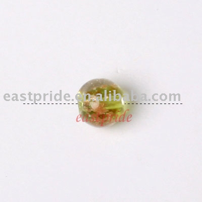 Gold foil-lined lampwork beads(LWBD035-02) (Feuille d`or bordée de perles au chalumeau (LWBD035-02))