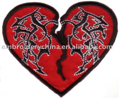 embroidery broken heart patch