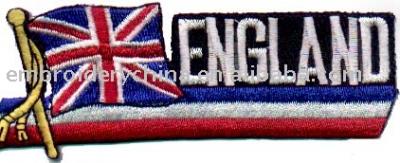 embroidered flag with letter patch for sports garments (embroidered flag with letter patch for sports garments)