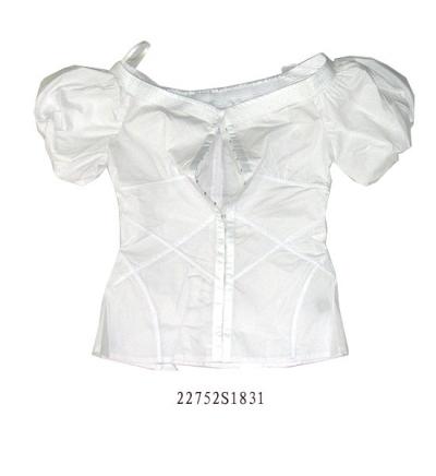 Damen aus 100% Baumwolle Kurzarm Bluse (Damen aus 100% Baumwolle Kurzarm Bluse)