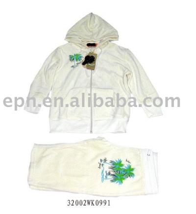 Women `s White Suit, Velour Suit (Women `s White Suit, Velour Suit)