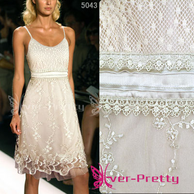 New Beige Floral Embroidery Dress Ft-05043 (Новые цветочные вышивки бежевый платье Ft-05043)