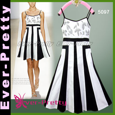 Vogue Black %26 White Party Dress Ft-05097 (Vogue Black %26 White Party Dress Ft-05097)