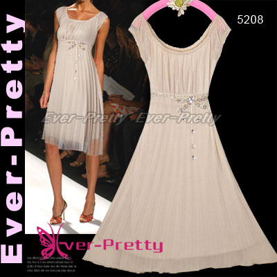 New Beaded Beige Fitted Empire Dress Ft-05208 (Новая встроенная бежевый бисером платья империи Ft-05208)