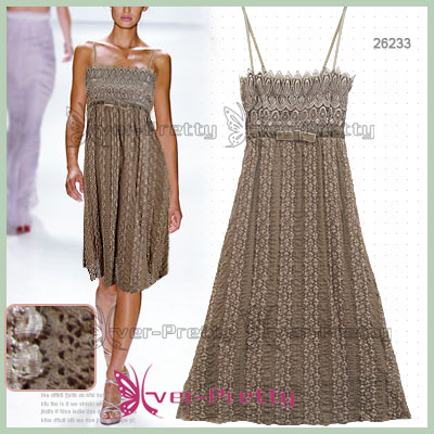 Brown Classic Lace Cocktail Dress Hf-26233 (Brown Classic Lace Cocktail Dress Hf-26233)