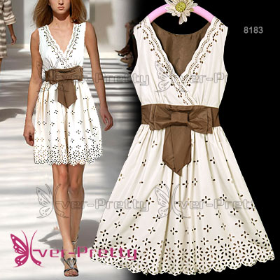 Chic Eyelet Big Bow Cocktail Dress 7d-08183 (Chic Проушина большой бант коктейльное платье 7d-08183)