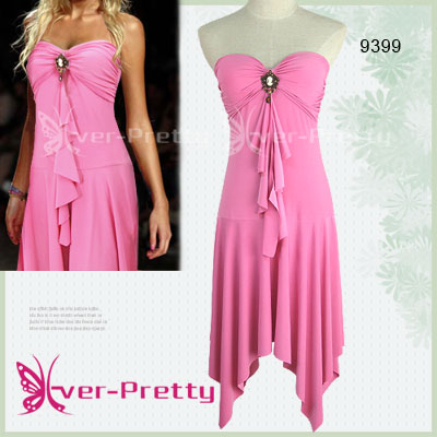 Sexy Pink Strapless Evening Dress He-09399 (Sexy Pink Strapless Evening Dress He-09399)