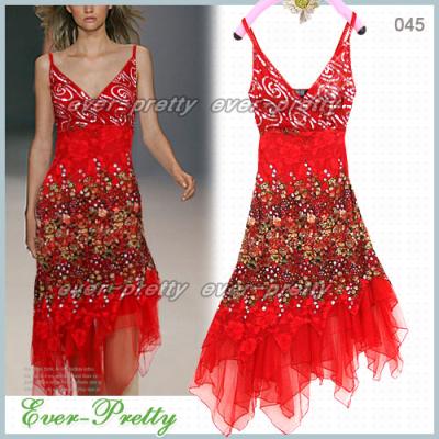 Red Sexy Flowing Lace Feminine Cocktail Dress Xw-00045 (Red Sexy Flowing Lace Féminin robe de cocktail Xw-00045)