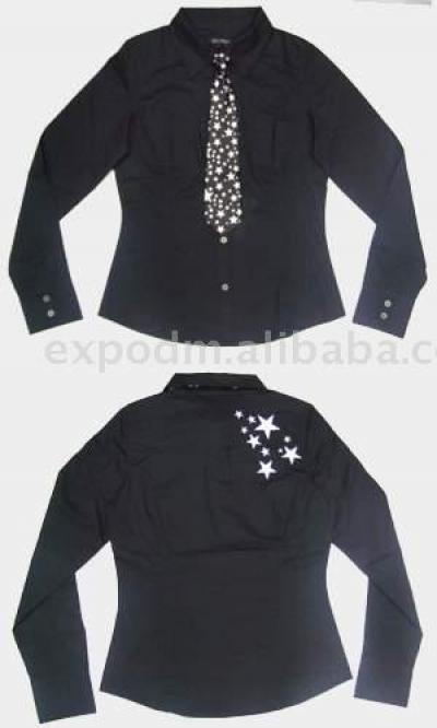 Ladies Full Sleeve Shirt With Tie (Ladies Full Sleeve Shirt With Tie)