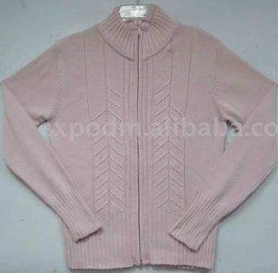Ladies Mock Neck Design Cardigan (Ladies Mock Neck Design Cardigan)