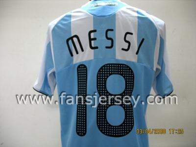 No.1 Supplier--2008 EURO Cup #18 MESSI Argentina HOME SOCCER JERSEYS