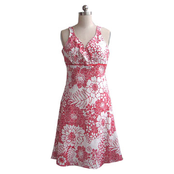 100% Linen Printed Dress (100% лен Печатный платье)